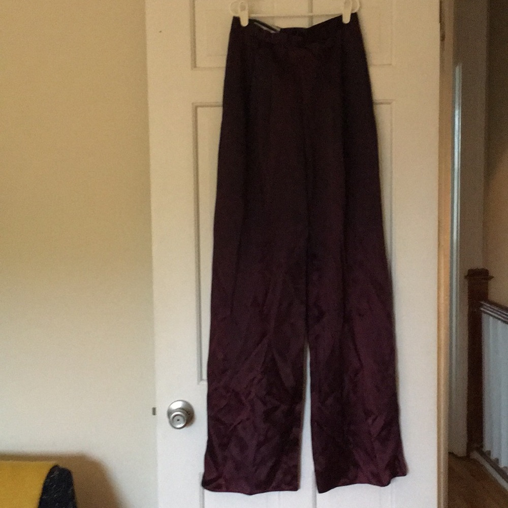 Oscar de la Renta navy silk trousers size 4